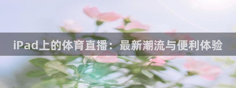 劲爆体育免费观看：iPad上的体育直播：最新潮流与便利体验